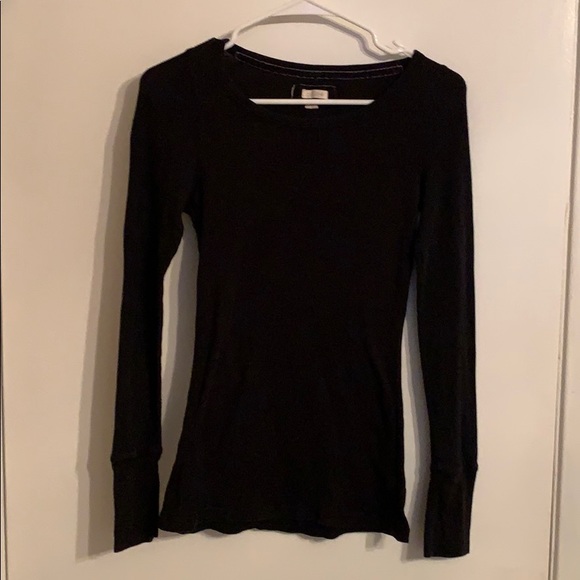 aerie Tops - Black Waffle Shirt aerie Tops - Black Waffle Shirt